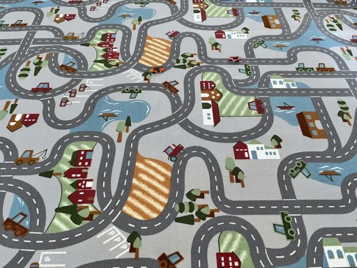 WYKŁADZINA Dziecięca Miasto Ulice Scanroad 4m szaro- niebieski