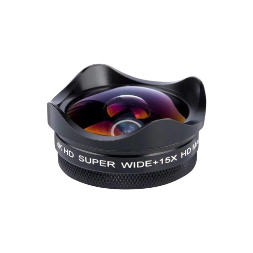 4K Smartphone Camera Lens 0.45X Wide-angle 15X