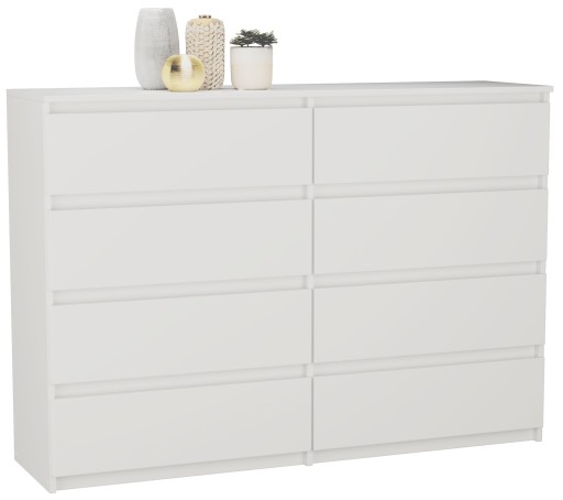 Pojemna KOMODA Pari 8 szuflad 140cm - BIAŁA