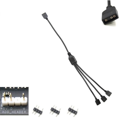 Rozdzielacz 3pin aRGB rozgałęźnik hub 3x3pin LED