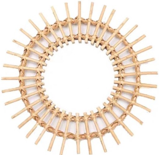LUSTRO RATANOWE Ø 50CM OKRĄGŁE SŁOŃCE ŚCIENNE BOHO