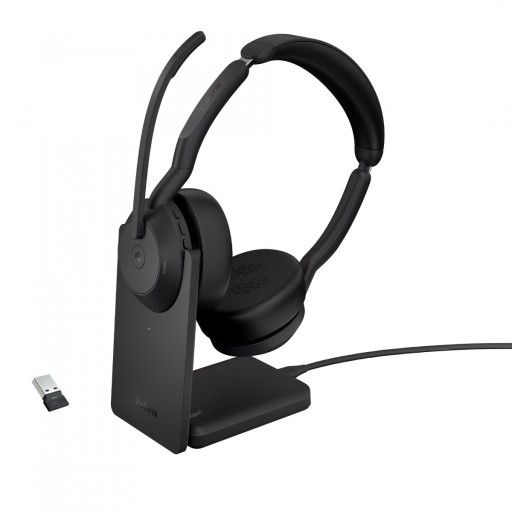 Słuchawki bezprzewodowe nauszne JABRA Evolve2 55 Link380a MS + stacja