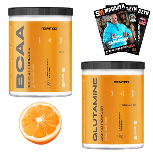 nowmax BCAA GLUTAMINA REGENERACJA AMINOKWASY 1000 g