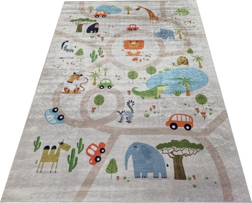 Dywan DIGITAL ULICA miasto 120x170 w ulice drogi auto w stylu boho safari