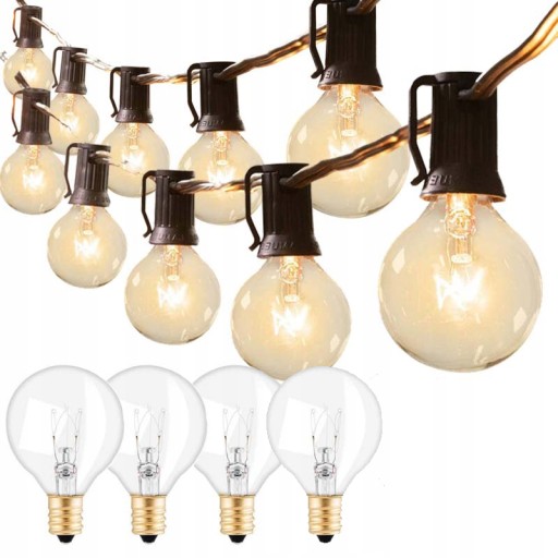 Girlanda Duże Lampki Ogrodowe 15.2m 50x Zewnętrzne