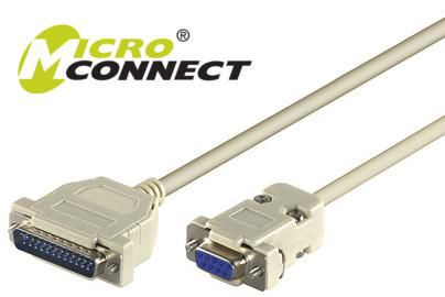 MicroConnect Serial Cable DB9-DB25 3M F/M