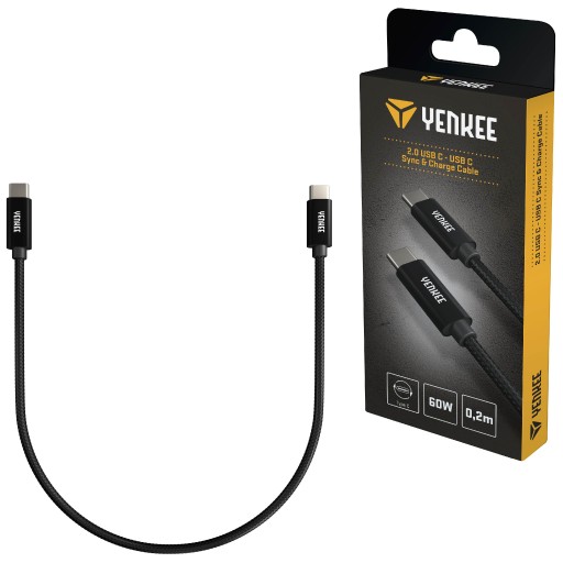 Kabel USB C-C 2.0 Yenkee YCU C02 0,2m Czarny