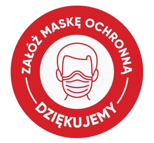NAKLEJKA informacyjna ZAŁÓŻ MASECZKĘ OCHRONNĄ beau