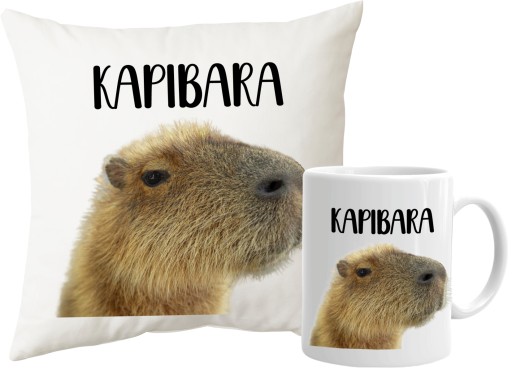 KAPIBARA Kubek + Poduszka zwierzę na prezent