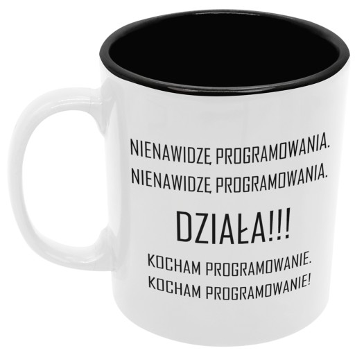 Kubek PROGRAMISTA dla programisty czarny środek