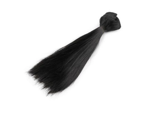 Włosy dla lalek 15 cm CZARNE