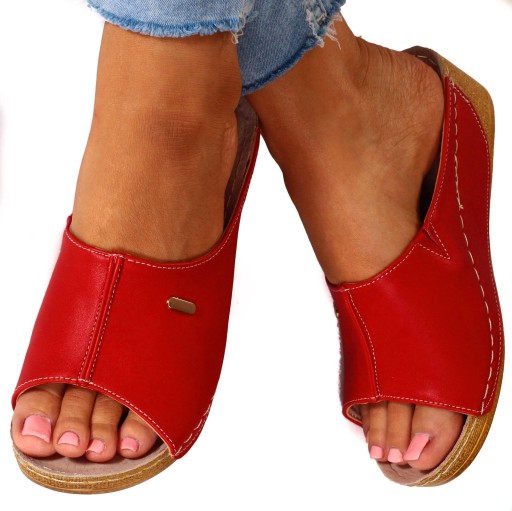 KLAPKI DAMSKIE BUTY LEKKIE WYGODNE POLSKIE SKÓRA
