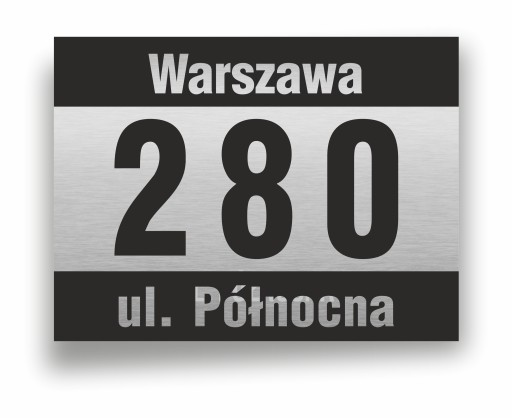 Tabliczka ADRESOWA Numer DOMU 40x30 cm aluminium Numer DOMU