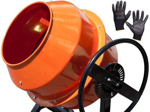 BETONIARKA 160 L 230V ŻELIWO + RĘKAWICE moc 1050 W