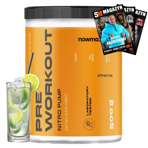 nowmax PRE WORKOUT EXTREME PUMP 500 g WYTRZYMAŁOŚĆ PRZEDTRENINGÓWKA ENERGIA