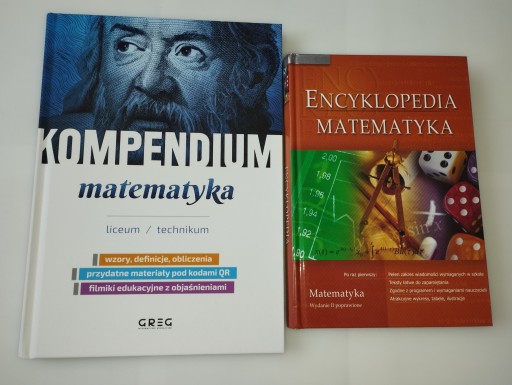 Zestaw MATEMATYKA x2 KOMPENDIUM + Encyklopedia wzory Liceum Technikum GREG