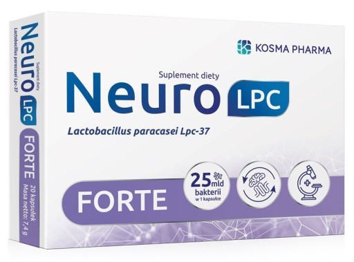 NeuroLPC Forte, PRZEBADANY KLINICZNIE PSYCHOBIOTYK, 20 kapsułek