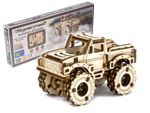 Puzzle 3D Mechaniczny Samochód Monster Truck 4