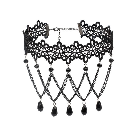 Elegancki gotycki choker, perłowy Steampunk