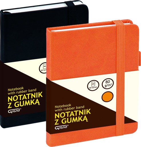 Notatnik w kratkę Grand A6 z gumką 80 kartek x 2