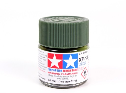 MODELARSKA FARBA AKRYLOWA ZIELONA MATOWA TAMIYA 10ml XF-13 J.A. GREEN (M)