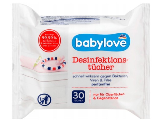 BABYLOVE CHUSTECZKI DEZYNFEKCJA SMOCZKÓW ZABAWEK