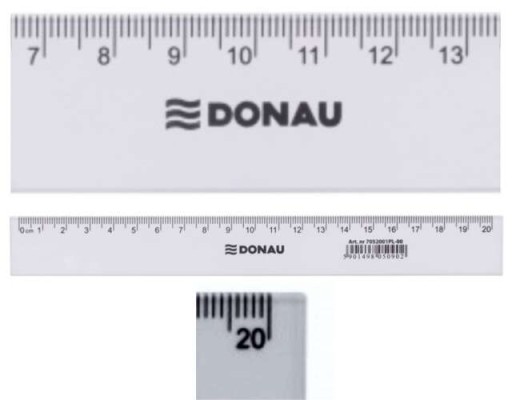 LINIJKA 20 CM TRANSPARENTNA biurowa szkolna - DONAU