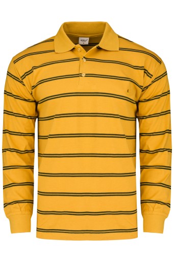 LETNIA bawełniana bluza polo w paski ____XXL