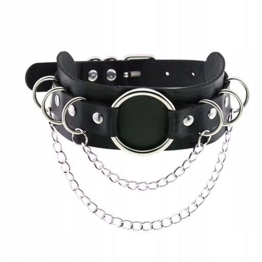 Stylowa Czarna Obroża na szyję Choker bdsm