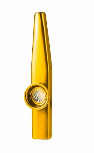 KAZOO ZŁOTE METALOWE, gwizdek, instrument, flet