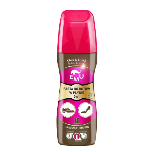 Pasta do butów w płynie 2w1 BRĄZOWA 75ml EMU PRO