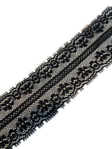 KORONKA OZDOBNA STYLONOWA 4CM CZARNA