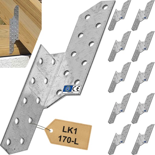 LK1 ŁĄCZNIK KROKWIOWY KĄTOWNIK ZŁĄCZE PŁATWIOWE 170x32 LEWY 10sztuk