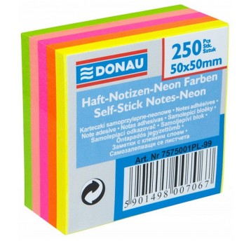 Karteczki samoprzylepne 50x50 neon mix Donau