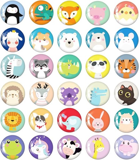 MAGNESY NA LODÓWKĘ DLA DZIECI ZWIERZĄTKA ZOO ZESTAW 30 SZTUK