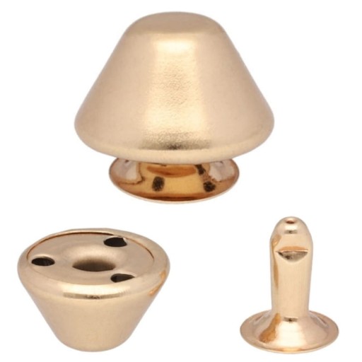 Nity ozdobne Ćwieki 12x8x10mm TRAPEZ 50szt J.złoto