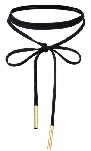 NASZYJNIK CHOKER WRAP RZEMIEŃ CZARNY DŁUGI 150 cm