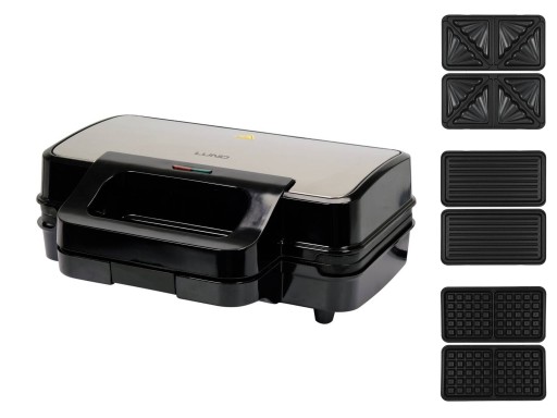 URZĄDZENIE 3w1 GRILL PANINI + OPIEKACZ + GOFROWNICA, 900W LUND