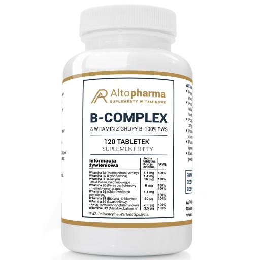 WITAMINA B Complex B1 B2 B3 B5 B6 B7 B9 B12 120t