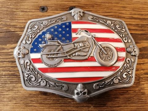 KLAMRA motocyklowa do paska CHOPPER flaga USA new