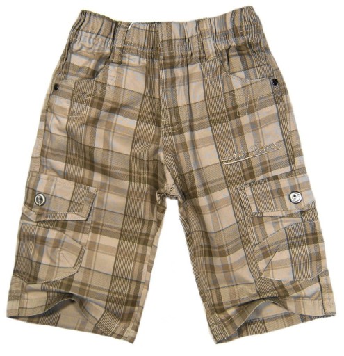 krótkie spodenki na gumce BRUNO 10A khaki kratka
