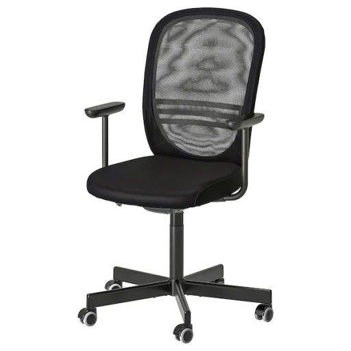 IKEA FLINTAN Krzesło biurowe podłokietniki czarny