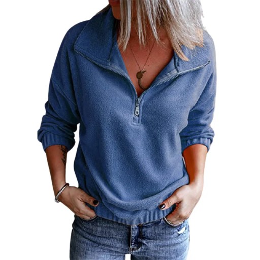 Fleece Sweatshirts Spring Autumn Turn Down Collar