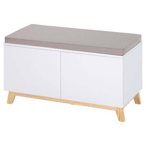 Szafka na buty skrzynia z siedziskiem biała 80x47x38cm