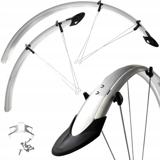 BŁOTNIKI ROWEROWE DO ROWERU Z CHLAPACZEM KOMPLET TYŁ PRZÓD ORION 28 x 53 mm