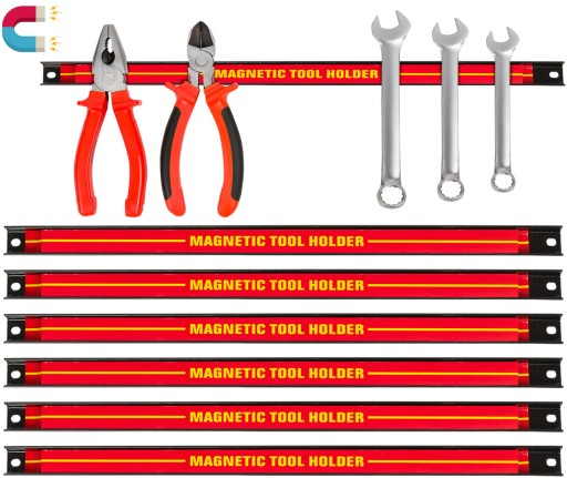 LISTWA MAGNETYCZNA LISTWY MAGNETYCZNE NA NARZĘDZIA 6 SZTUK DŁUGOŚĆ 46 cm