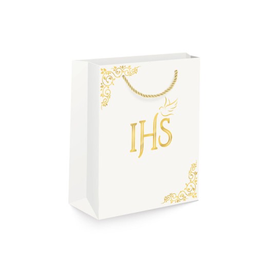 Torebka na prezent Komunia Święta 20x15x10 cm IHS