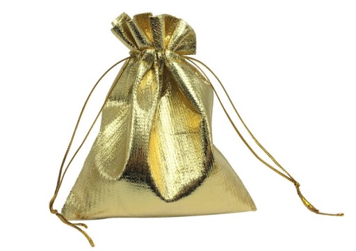 Woreczek na prezent ZŁOTY OZDOBNY 11 cm x 19 cm