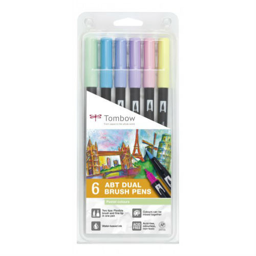 Cienkopis dwustronny Tombow 6 szt. 0,8 mm