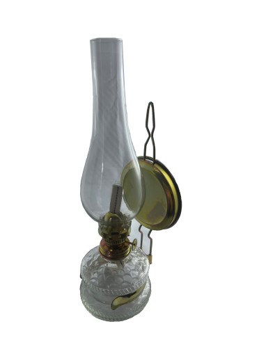 Lampa naftowa loft z lustrem 32 cm retro śred NOWA